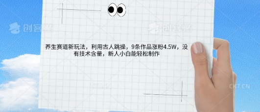 AI养生赛道新玩法，10条作品涨粉5.2W，操作简单，新人小白能轻松制作-青年云网创—高质量项目商城