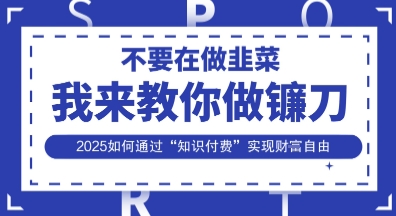 韭菜生涯终结者，我来教你做镰刀，2025如何通过“知识付费”实现财F自由【揭秘】-青年云网创—高质量项目商城